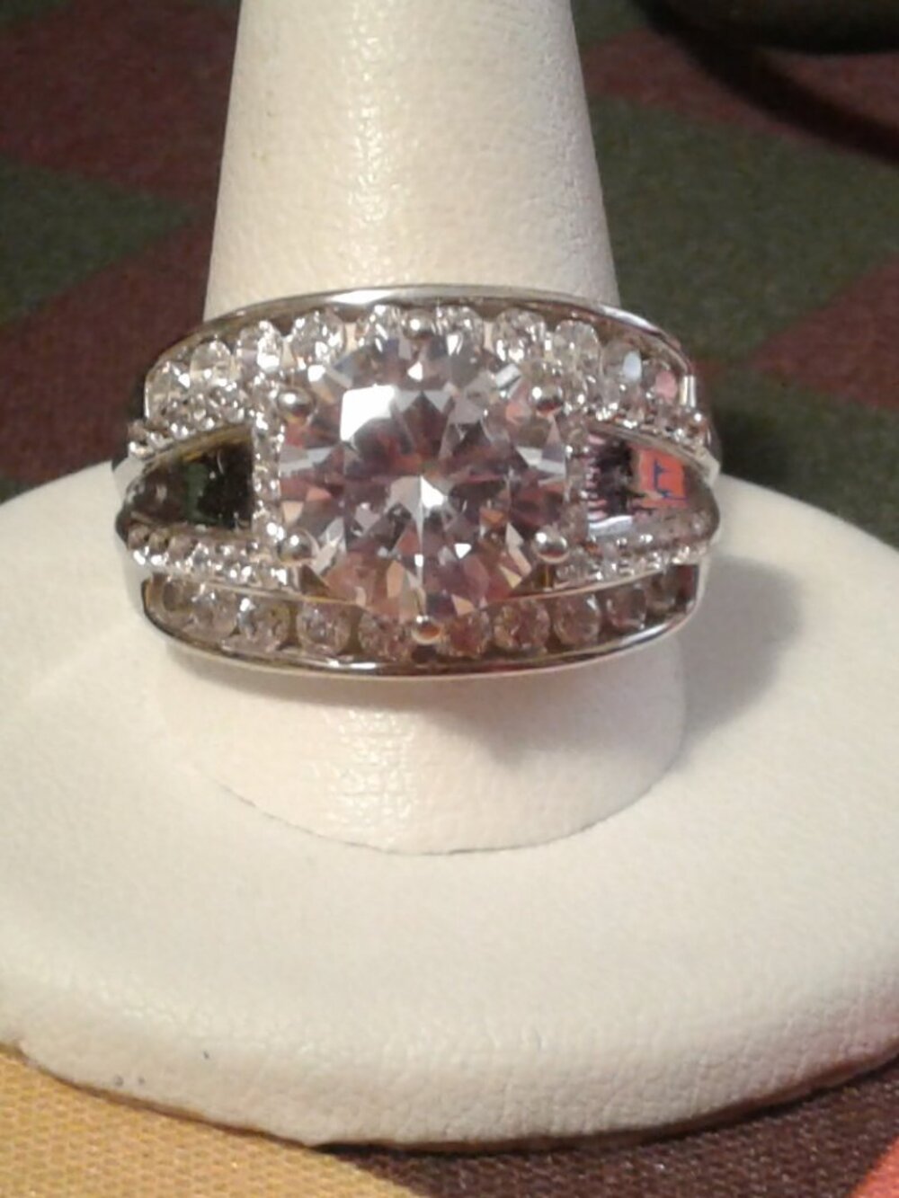 BJH203 Bella Luce CZ Platinum Plated Center Design Ring 9.14ctw. Sz.10 LNC